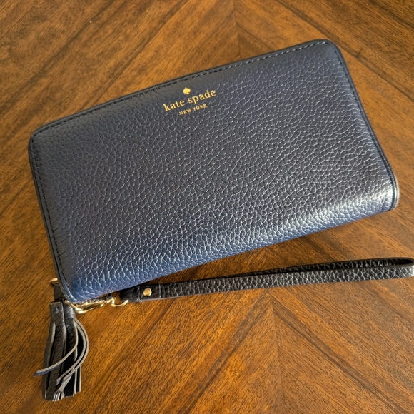 kate spade Handbags - Kate Spade Navy Blue Wallet